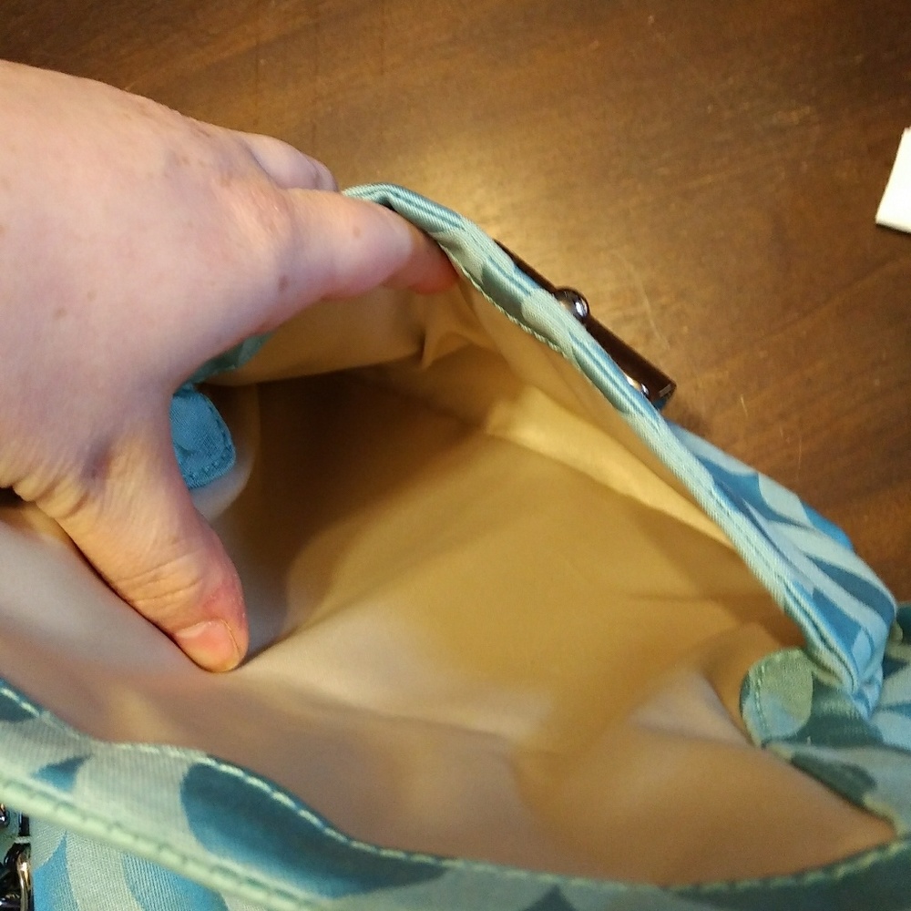 Light Blue Coach Shoulder Purse - Picture 6 of 8
